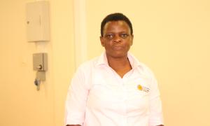 Dr. Fulgensia Kamugisha Mbabazi, Acting Deputy Chief of Graduate Studies, Research and Innovation, delivers her remarks during the celebration of Open Access Week at the Faculty of Engineering Library on 20th October 2025.